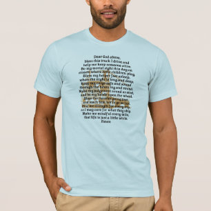 トラックの運転手の祈りの言葉メンズTシャツ Tシャツ