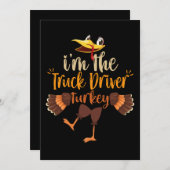 トラックの運転手の面白い感謝祭の七面鳥 シーズンカード (正面/裏面)