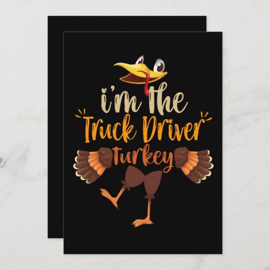 トラックの運転手の面白い感謝祭の七面鳥 シーズンカード (正面/裏面)