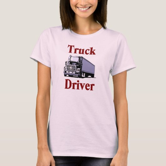 トラックの運転手レディースTシャツ Tシャツ (正面)