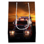 トラックの運転手 ミディアムペーパーバッグ (裏面)