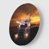 トラックの運転手 ラージ壁時計 (傾斜)