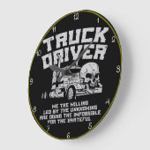 トラックの運転手:喜んで、不可能なことをする ラージ壁時計 (傾斜)