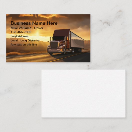 トラックの運転者貨物輸送用名刺 名刺 (正面/裏面)