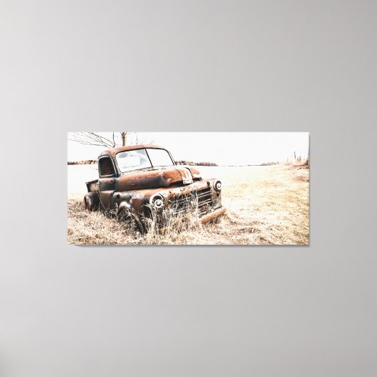 トラックは時間通りに降伏した キャンバスプリント (正面)