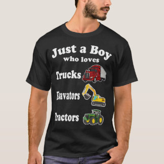 トラックやショベル、トラクターが大好きな少年に Tシャツ