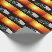 トラックを強く引いている西部のロデオの家畜の牛 ラッピングペーパー (角)