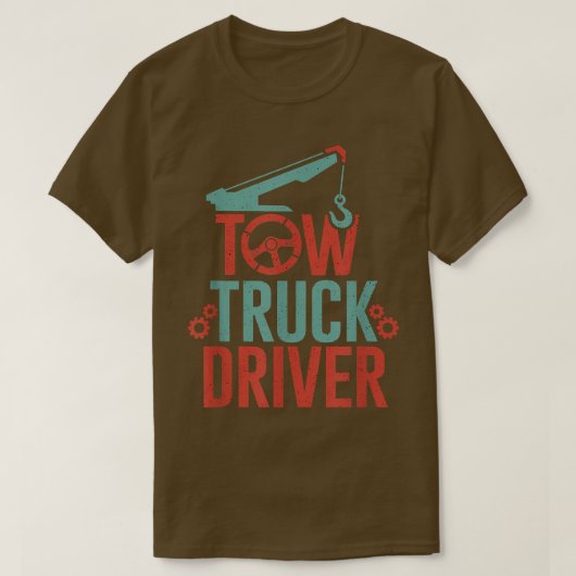 トラックを牽引するトラック運転手の牽引 Tシャツ (デザイン正面)