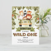 トラックを運転する野生のワンジャングルサファリ動物 招待状 (スタンド正面)