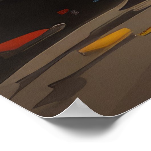 トラックアクションスポ絵を描ートの抽象芸術アートデコール ポスター (角)