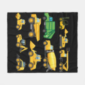 トラックアンドディガーズトドラー建築 フリースブランケット (正面(横))