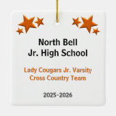 トラックアンドフィールドガールブラウンヘア(オレンジブラック) セラミックオーナメント (裏面)