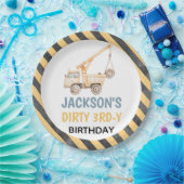 トラックイエロー建築ダーティ3rdy紙プレート ペーパープレート (パーティー)