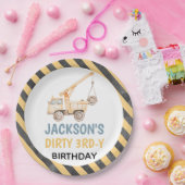 トラックイエロー建築ダーティ3rdy紙プレート ペーパープレート (パーティー)