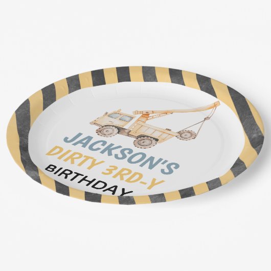 トラックイエロー建築ダーティ3rdy紙プレート ペーパープレート (アングル)