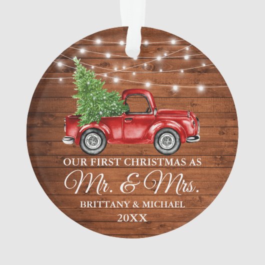 トラックウッドライト初めてのクリスマスMr&Mrs オーナメント (裏面)