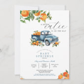 トラックオレンジギンガムシトラスベビーシャワー 招待状 (正面)