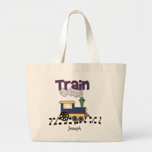 トラックカスタマイズトートバッグに列車 ラージトートバッグ