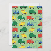 トラックカラフルの最初の誕生日招待状 招待状 (裏面)