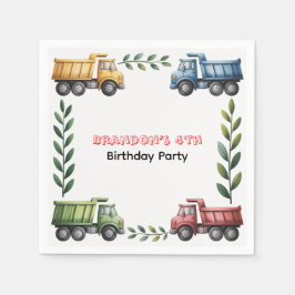 トラックカラフルを4日にダンプ。誕生日パーティー スタンダードカクテルナプキン