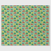 トラックカーキュートボーイ子供の誕生日パーティーテーマ ラッピングペーパー (フラット)