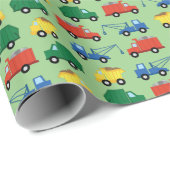 トラックカーキュートボーイ子供の誕生日パーティーテーマ ラッピングペーパー (ロールコーナー)