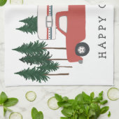 トラックキャンプRVingモーターホームレッドツリーお洒落 キッチンタオル (折り畳み)