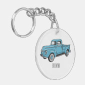 トラッククラシックの漫画イラストレーションを拾う キーホルダー (正面左)