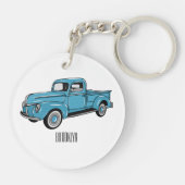 トラッククラシックの漫画イラストレーションを拾う キーホルダー (裏面)