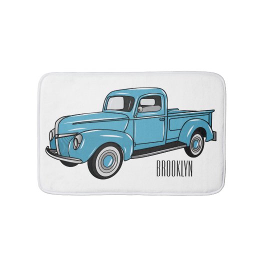 トラッククラシックの漫画イラストレーションを拾う バスマット (正面)