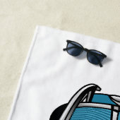 トラッククラシックの漫画イラストレーションを拾う ビーチタオル (インサイチュ)