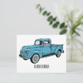 トラッククラシックの漫画イラストレーションを拾う ポストカード (スタンド正面)