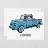 トラッククラシックの漫画イラストレーションを拾う ポストカード (正面/裏面)