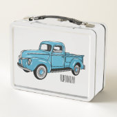 トラッククラシックの漫画イラストレーションを拾う メタルランチボックス (裏面)