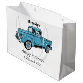 トラッククラシックの漫画イラストレーションを拾う ラージペーパーバッグ (裏面アングル)