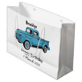 トラッククラシックの漫画イラストレーションを拾う ラージペーパーバッグ (正面アングル)