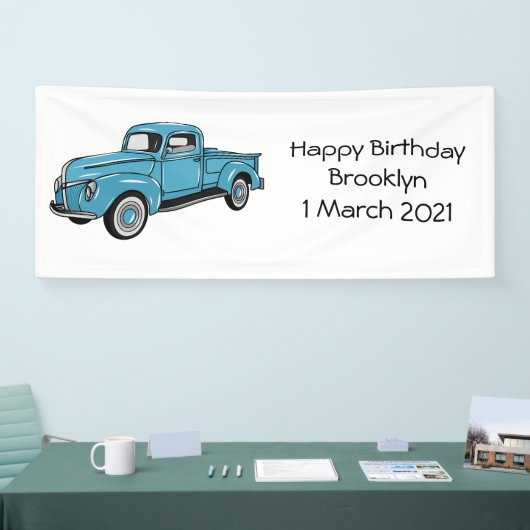 トラッククラシックの漫画イラストレーションを拾う 横断幕 (トレードショー)