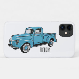 トラッククラシックの漫画イラストレーションを拾う iPhone 11 ケース