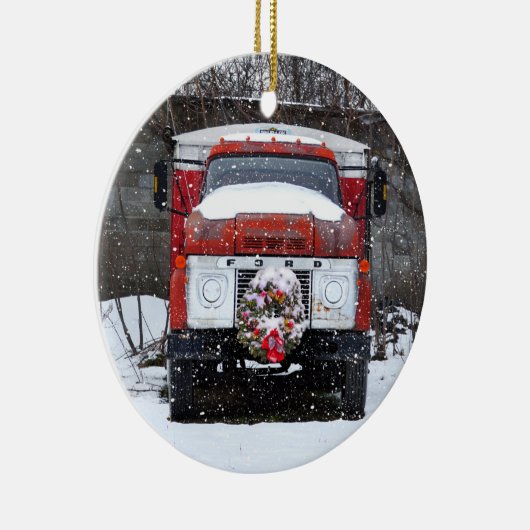 トラッククリスマスリースオーナメント セラミックオーナメント (右)