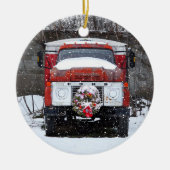 トラッククリスマスリースオーナメント セラミックオーナメント (正面)