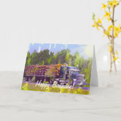 トラッククールトラックおもしろい誕生日カード カード (黄色い花)