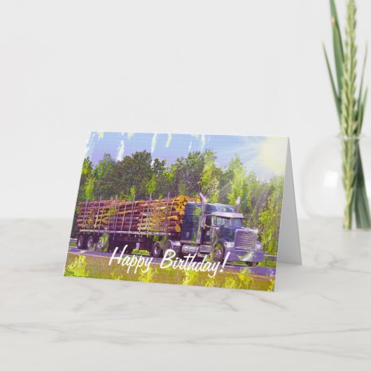 トラッククールトラックおもしろい誕生日カード カード (正面)