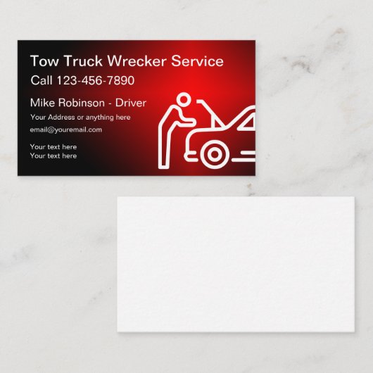 トラッククール運転手の名刺2枚 名刺 (正面/裏面)