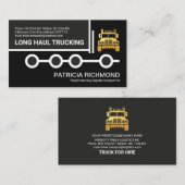 トラックスタイリッシュ縁どの貨物の転送 名刺 (正面/裏面)