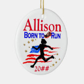 トラックスターパーソナライズされたクリスマス飾り セラミックオーナメント (右)