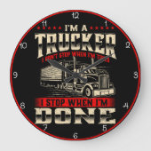 トラックストップカー:終わったら ラージ壁時計 (正面)