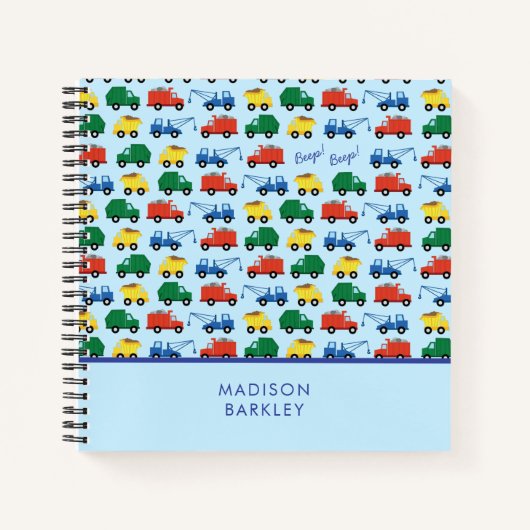 トラックスボーイのかわいい子供向け ノートブック (正面)