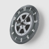 トラックタイヤトラックタイヤトラック車のアートクロック ラウンド壁時計 (傾斜)
