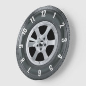 トラックタイヤトラックタイヤトラック車のアートクロック ラージ壁時計 (傾斜)