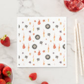 トラックチェッカーレースモダンウォーター色ホワイト スタンダードランチョンナプキン (インサイチュ)